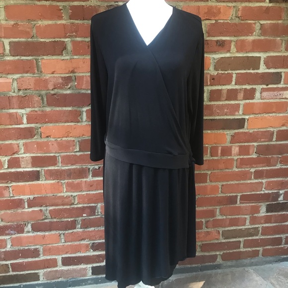 QVC Dresses Nwt Qvc Du Jour Womens Sz Xl Wrap Dress Midi Black